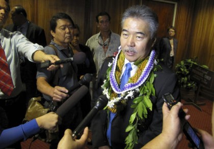 Hawaii Gov. David Ige answers questions after his State of the State address in Honolulu o