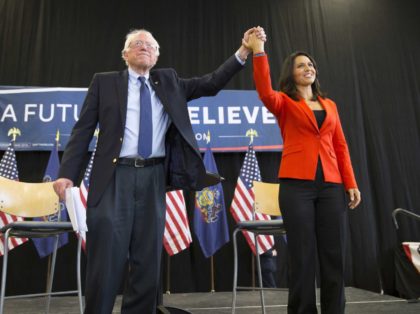 Bernie Sanders and Tulsi Gabbard (Evan Vucci / Associated Press)