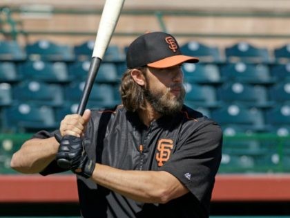 San Francisco Giants' Madison Bumgarner waits to bat during batting practice prior to