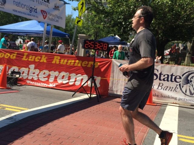 Daniel Flynn Finishing Half Marathon