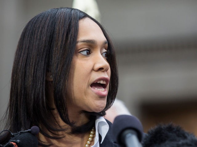 BALTIMORE, MD - MAY 01: Baltimore City State's Attorney Marilyn J. Mosby announces t