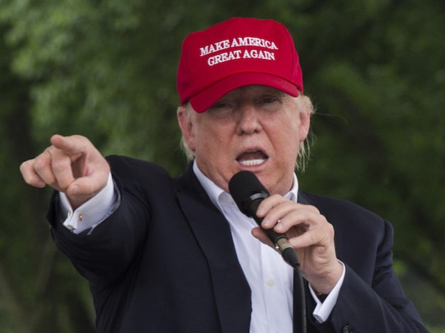 Republican presidential candidate Donald Trump speaks during an event at the annual Rollin