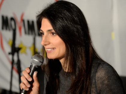 Five Star Movement (M5S) candidate Virginia Raggi attends a press conference following the