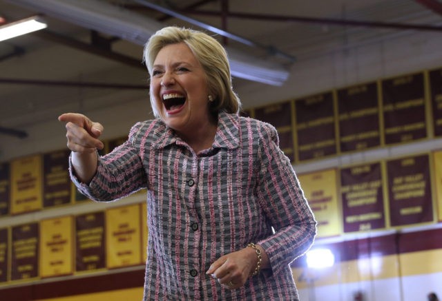 Democratic presidential candidate, former Secretary of State Hillary Clinton greets suppor