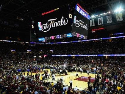 A general view of Quicken Loans Arena prior to Game 3 of the 2016 NBA Finals between the Cleveland Cavaliers and the Golden State Warriors on June 8, 2016 in Cleveland, Ohio.