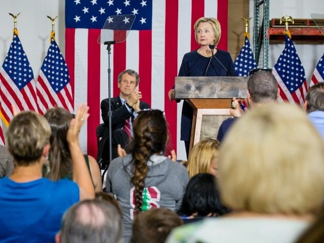 Democratic presidential candidate Hillary Clinton speaks to supporters at the Cleveland In
