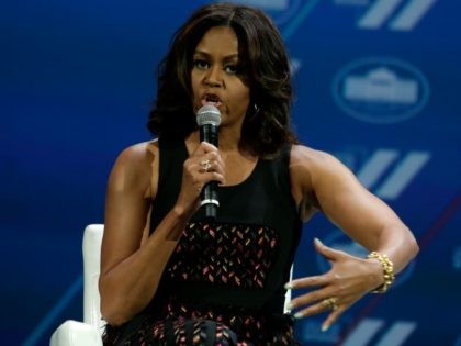 Michelle Obama speaks at the White House Summit on the United State of Women in Washington