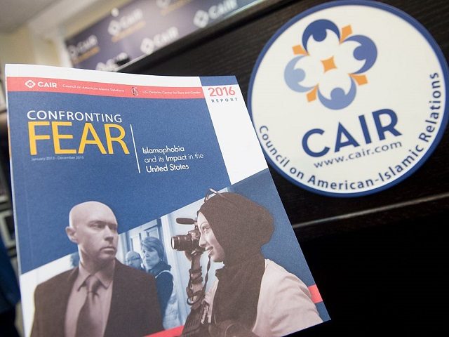 A report titled "Confronting Fear," about Islamophobia in the US released by the Council on American-Islamic Relations (CAIR), is seen at their headquarters in Washington, DC, June 20, 2016. / AFP / SAUL LOEB (Photo credit should read SAUL LOEB/AFP/Getty Images)