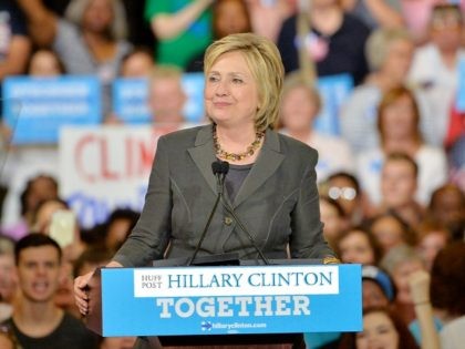 RALEIGH, NC - JUNE 22: Presumptive Democratic presidential nominee Hillary Clinton speaks