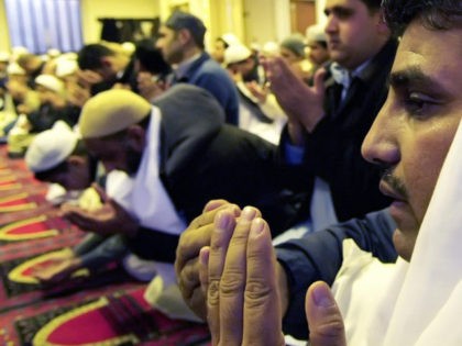 Muslims pray during the Eid-al-Adha, Fes