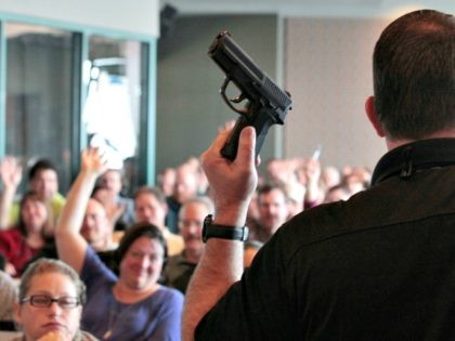 training Thursday for 200 Utah teachers. The Utah Shooting Sports Council said it would waive its $50 fee for concealed-weapons training for the teachers. Instruction