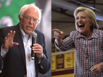 Bernie Sanders and Hillary Clinton (David McNew / Justin Sullivan / Getty)