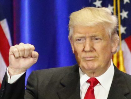 Trump fist (Kena Betancur / AFP / Getty)