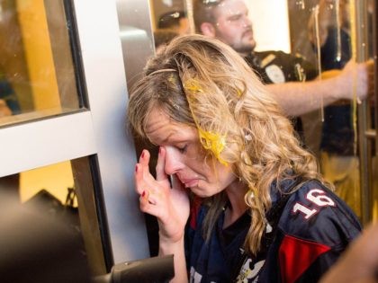 Trump supporter attacked (Noah Berger / Associated Press)