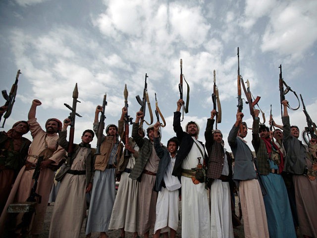 Tribesmen loyal to Houthi rebels hold their weapons during a gathering aimed at mobilizing more fighters into battlefronts in several Yemeni cities, in Sanaa, Yemen, Monday, June 20, 2016. Yemen's civil war has killed some 9,000 people since March 2015 — a third of them civilians, according to the United …
