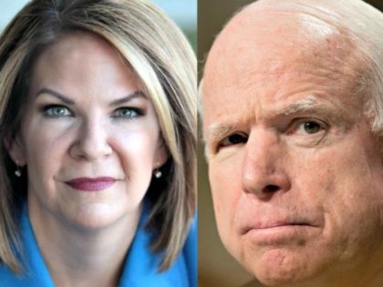 Senate Armed Services Committee Chairman Sen. John McCain, R-Ariz. listens to testimony by
