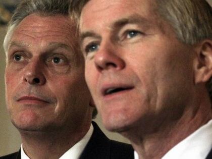 RICHMOND, VA - NOVEMBER 07: Incumbent Virginia Governor Bob McDonnell (R) and Governor-ele