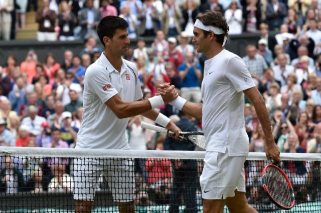 Serbia's Novak Djokovic (left) beat Switzerland's Roger Federer during the 2015 Wimbledon