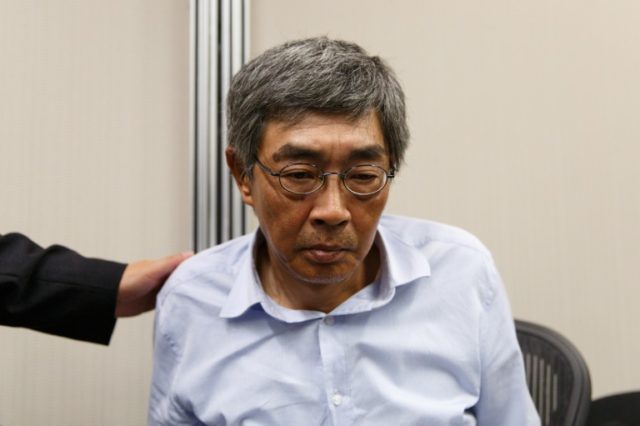 Previously missing Hong Kong bookseller Lam Wing-kee, seen during a press conference at th