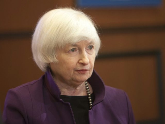 Federal Reserve Chair Janet Yellen arrives for her speech on economic outlook and monetary