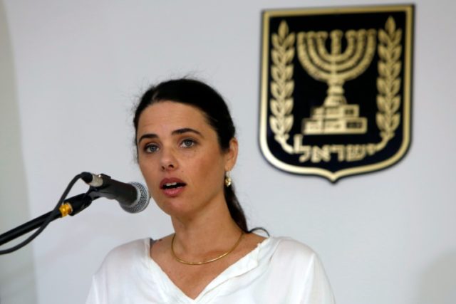 Israel's Justice Minister Ayelet Shaked, pictured on May 17, 2015, met with senior Faceboo