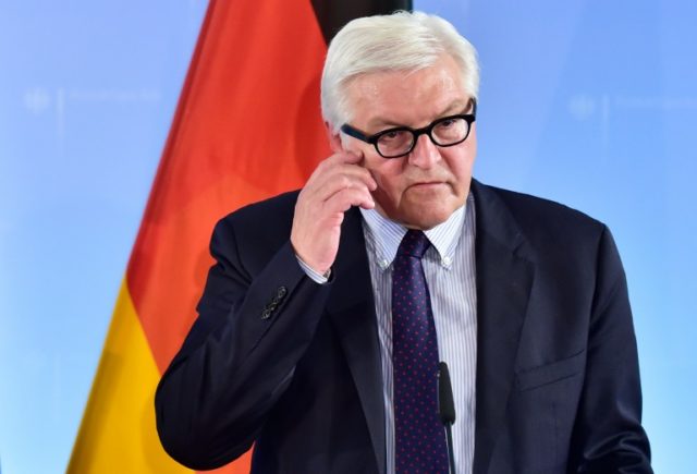 German Foreign Minister Frank-Walter Steinmeier addresses a press conference on June 1, 20