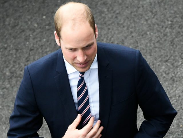 Britain's Prince William, Duke of Cambridge, arrives at the Geoffroy-Guichard stadium in S