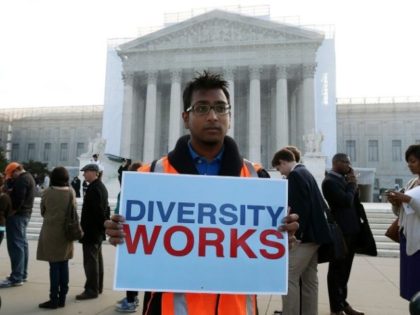 A protest in front of the US Supreme Court on October 10, 2012 as the court was scheduled