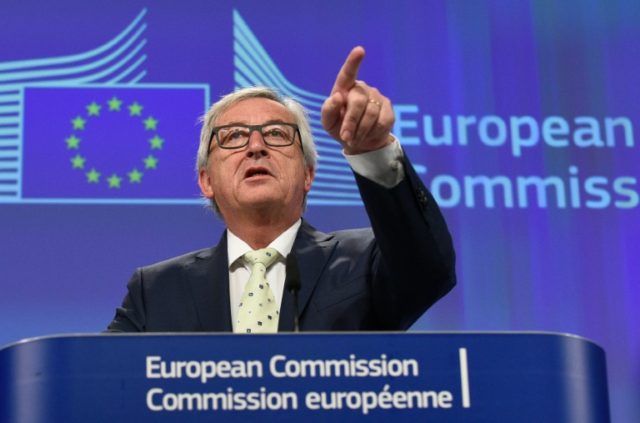 European Commission chief Jean-Claude Juncker during a joint press conference at the EU He
