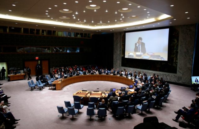 View of the UN Security Council meeting in New York