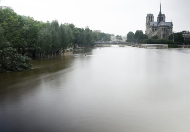 The River Seine in Paris on June 4, 2016 started receding after a peak of 6.10 metres in t