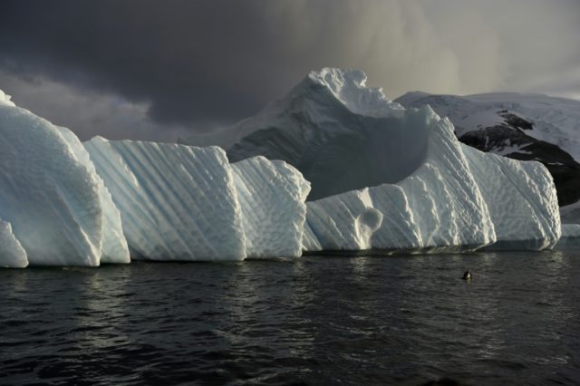 An iceberg is pictured in the western Antarctic peninsula, on March 04, 2016