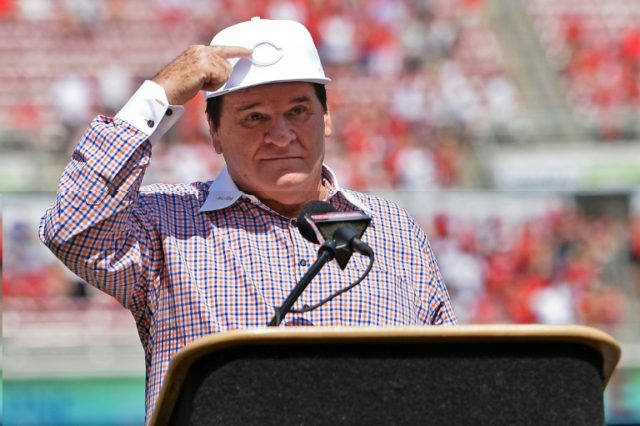 Former Cincinnati Reds player and Major League Baseball all-time hits leader Pete Rose spe