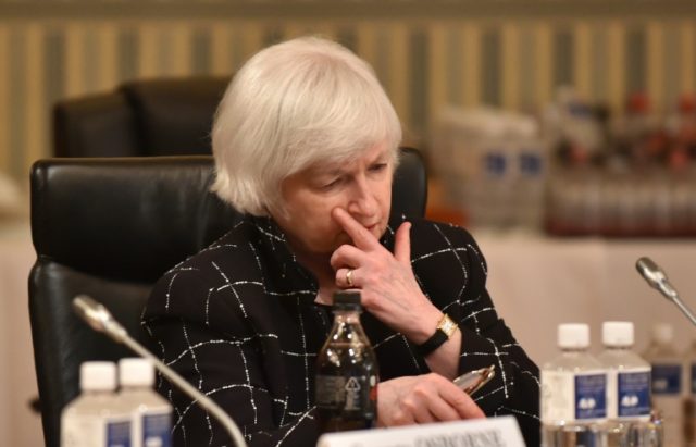 Chair of the Board of Governors of the Federal Reserve System Janet L Yellen attends the f
