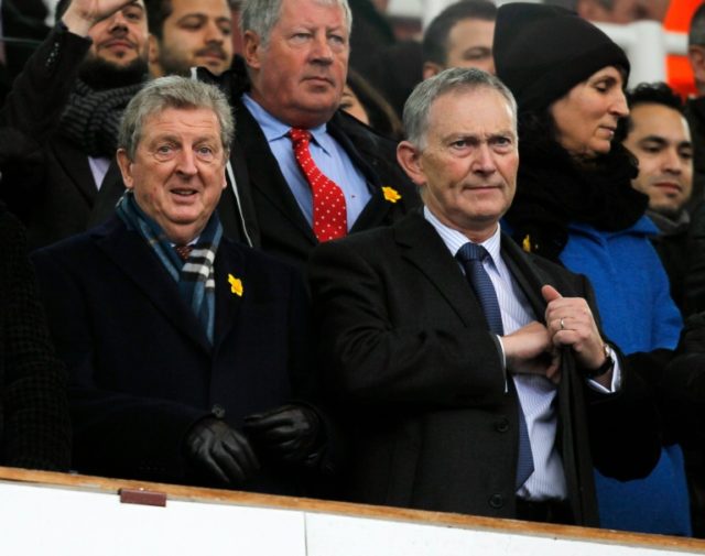 Richard Scudamore (right) with England manager Roy Hodgson