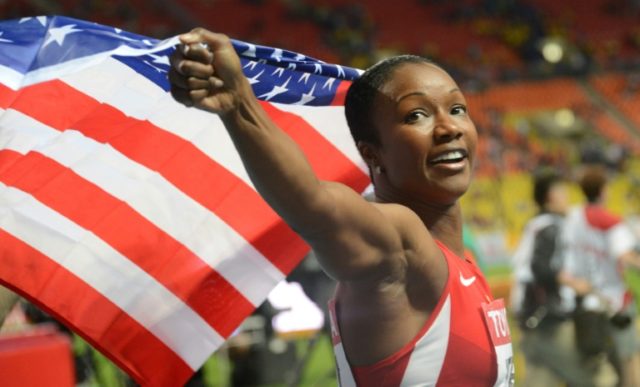 Carmelita Jeter was a member of the American 4x100m relay team at the London 2012 Olympics