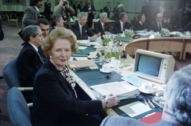 Conservative leader Margaret Thatcher was a cheerleader for EEC membership, but after beco