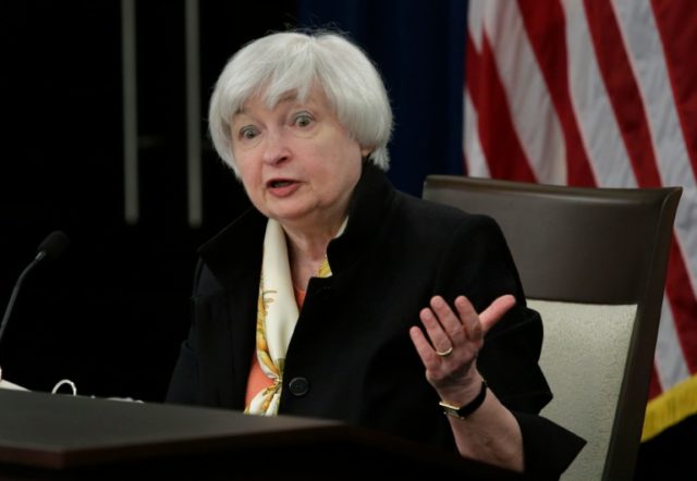 Federal Reserve Chair Janet Yellen speaks at a news conference following the Federal Open