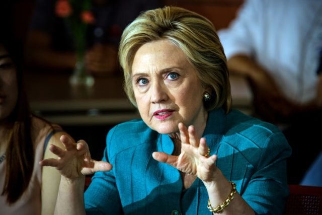 Democratic presidential candidate Hillary Clinton holds a conversation on immigration at L