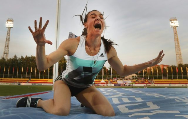 Russian pole vaulter Yelena Isinbayeva during a national Athletics Championship in Cheboks