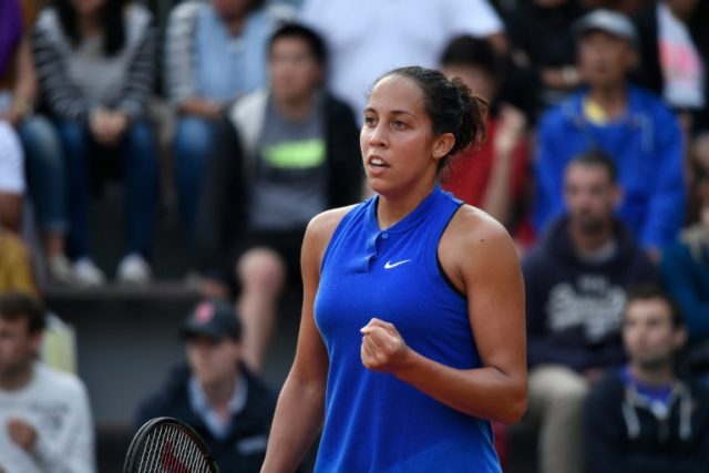 Madison Keys of the US, pictured on May 28, 2016, beat Timea Babos 7-6 (7/3), 6-4 in Birmi