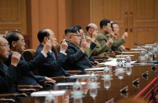 North Korean leader Kim Jong-Un attends the fourth session of the 13th Supreme People's As