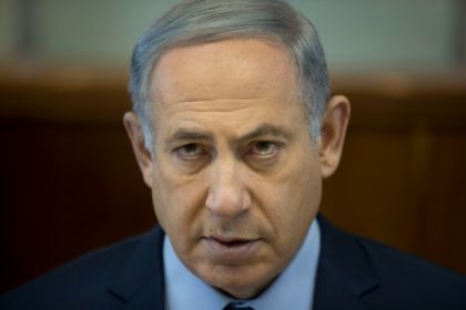 Israeli Prime Minister Benjamin Netanyahu attends the weekly cabinet meeting at his office in Jerusalem, on March 6, 2016