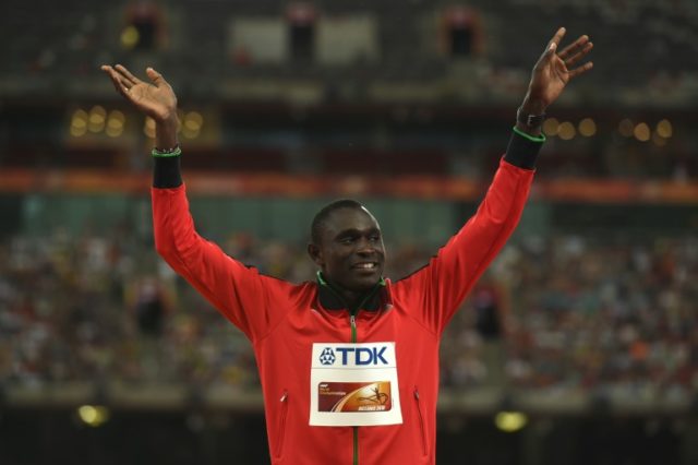 Kenya's David Rudisha celebrates victory in the 800m at the 2015 IAAF World Championships
