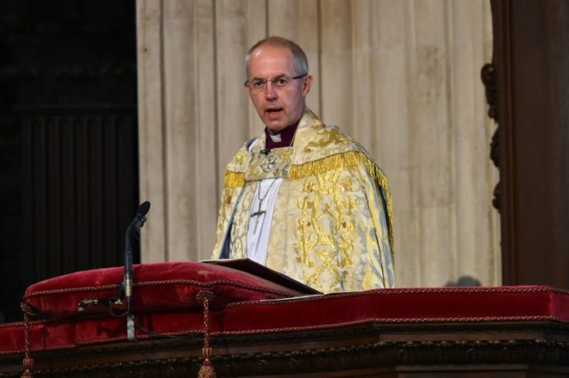 Archbishop of Canterbury Justin Welby speaks during a national service of thanksgiving for