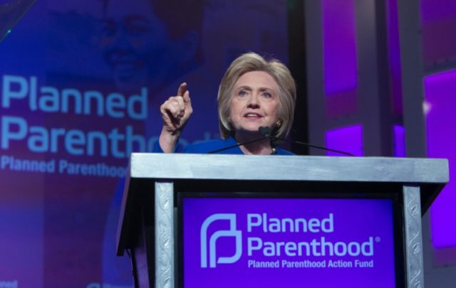 Democratic presidential candidate Hillary Clinton addresses the Planned Parenthood Action Fund on June 10, 2016