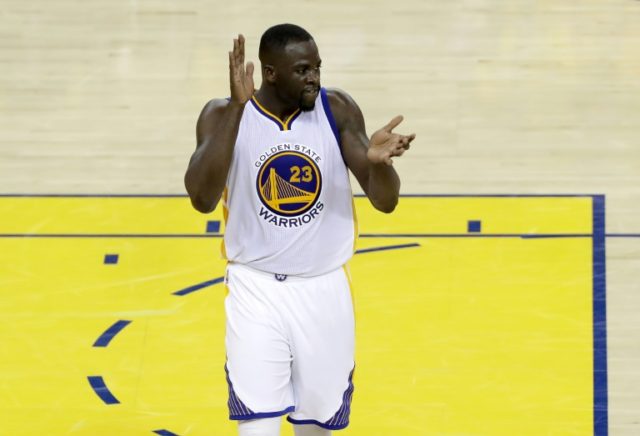 Draymond Green #23 of the Golden State Warriors reacts during Game 2 of the 2016 NBA Final