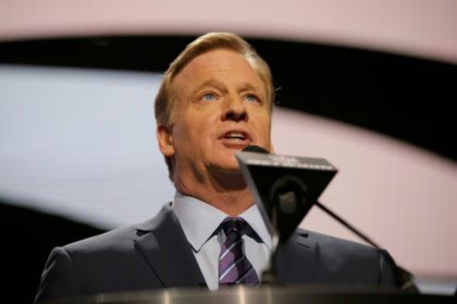 NFL Commissioner Roger Goodell speaks during the first round of the 2016 NFL Draft on Apri