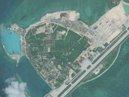 WOODY ISLAND, SOUTH CHINA SEA - APRIL 26, 2016: DigitalGlobe imagery from 26 April 2016 of Woody Island (Yongxing Island) in the South China Sea. The Island has been under the control of the People's Republic of China since 1956. (Photo DigitalGlobe via Getty Images)