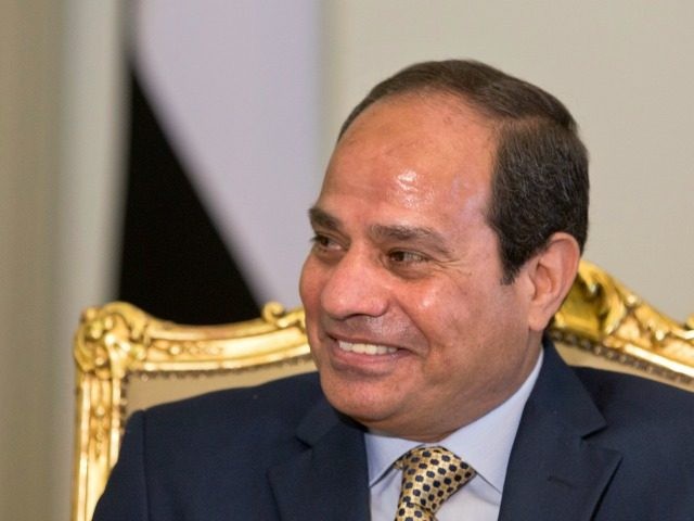 Egyptian President Abdel-Fattah el-Sissi, listens to U.S. Secretary of State John Kerry du